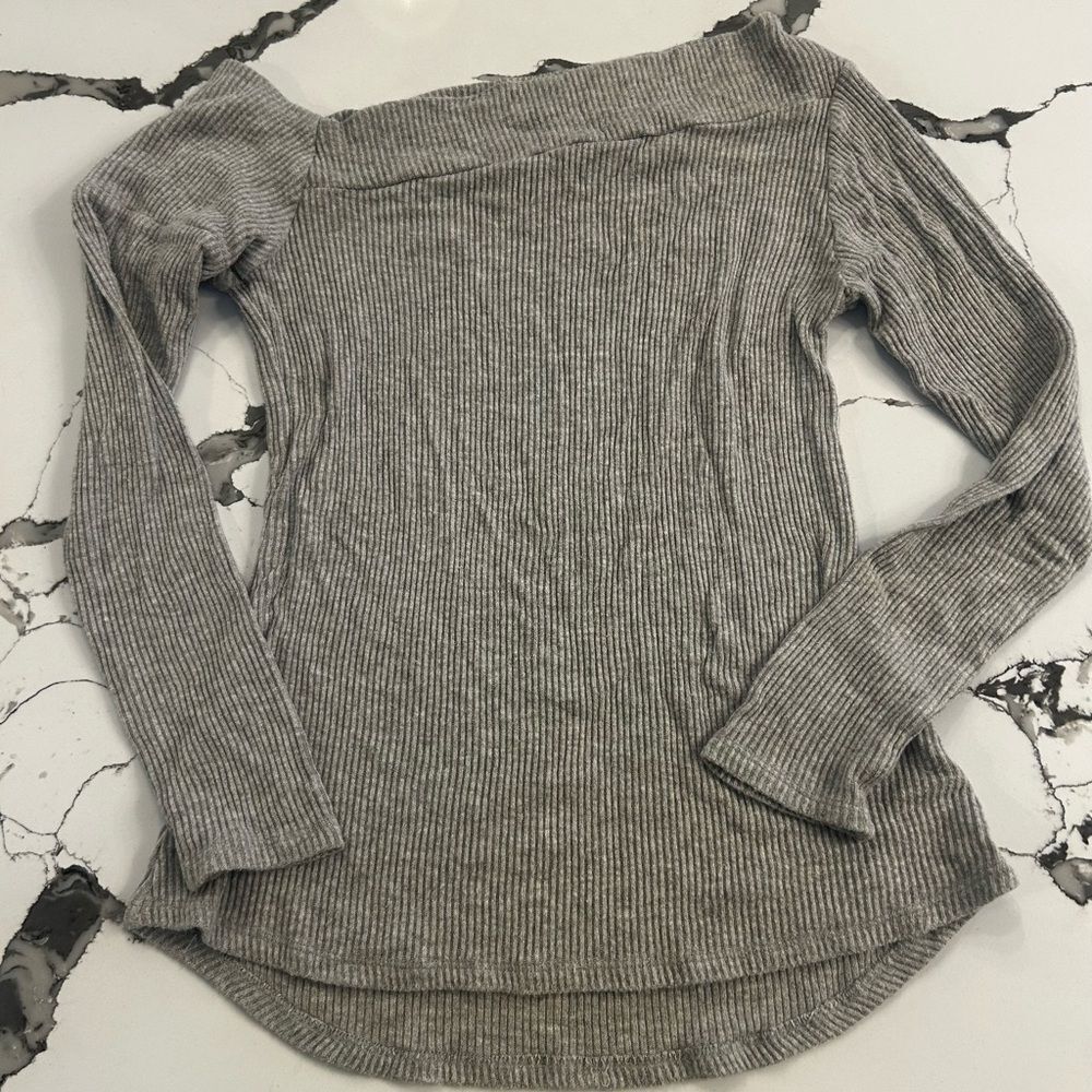 Michael Lauren Heather Gray Ribbed Top